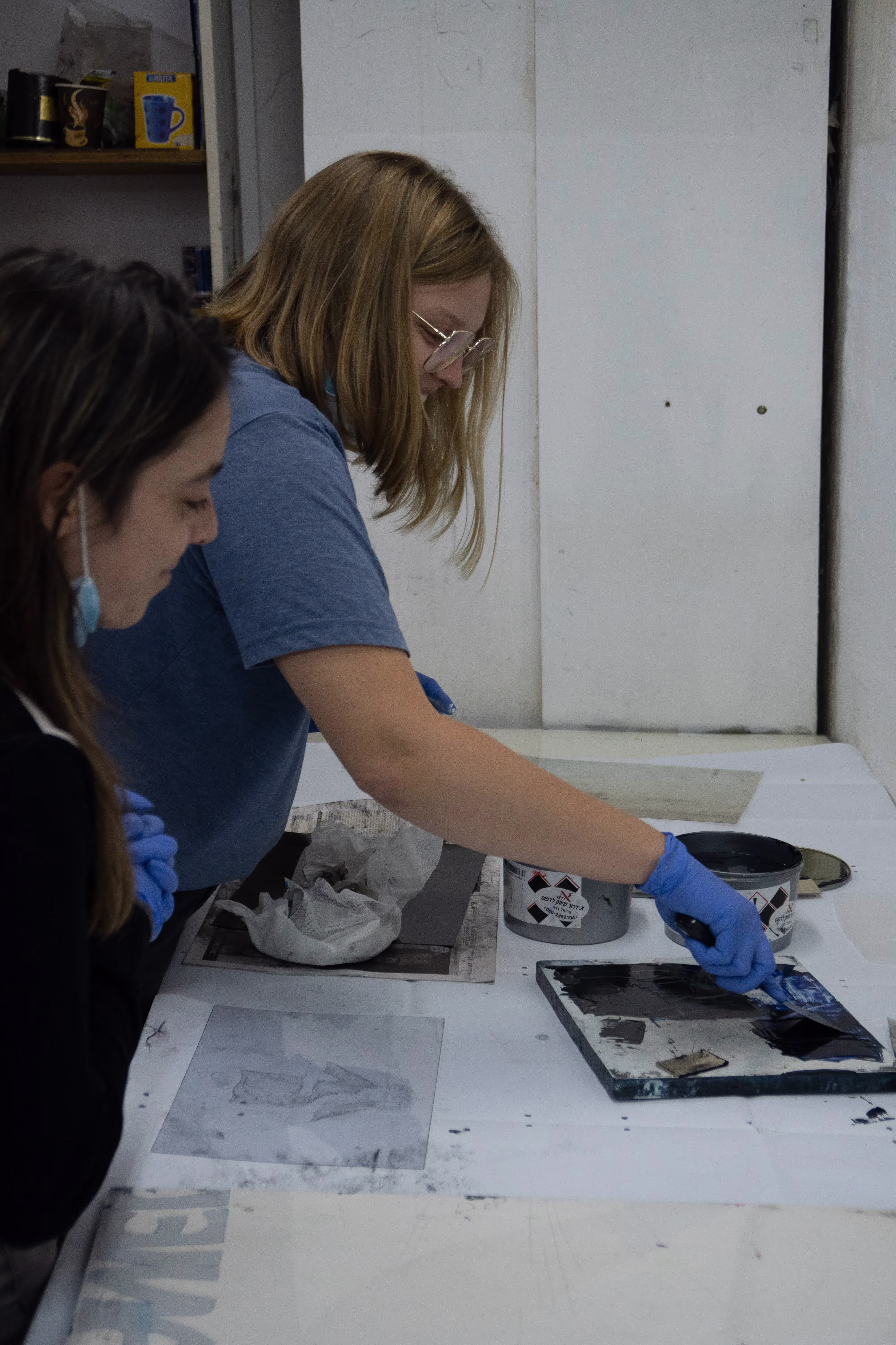 Printmaking workshop process photo